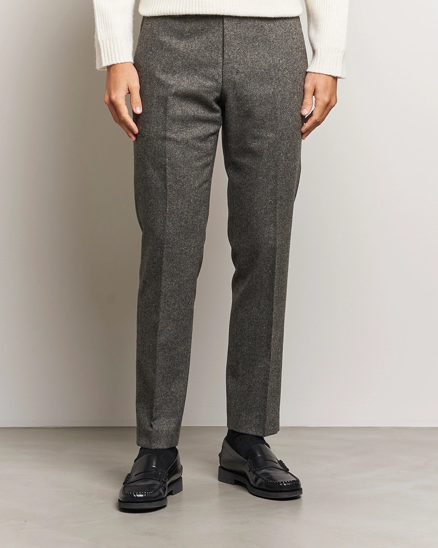 Uomini | Pantaloni della tuta | Tiger of Sweden | Tenuta Brushed Wool Trousers Turkish Coffee