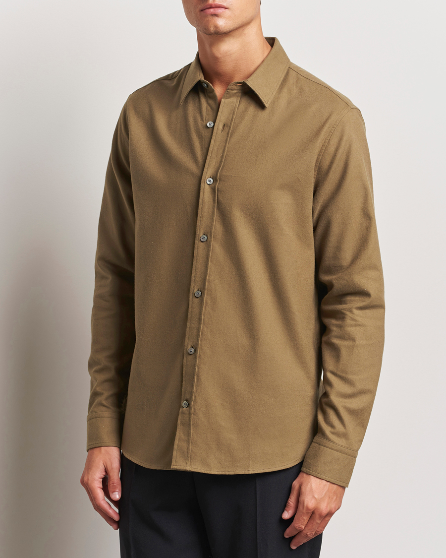 Uomini | Casual | Tiger of Sweden | Benjamins Brushed Twill Shirt Old Wolf