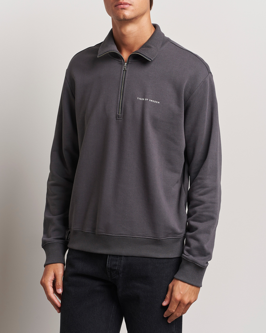 Uomini |  | Tiger of Sweden | Marlon Half Zip Sweatshirt Charcoal