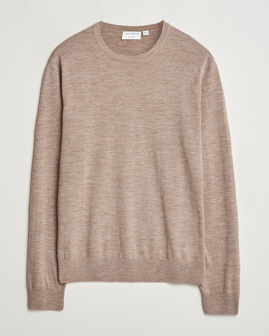Uomini | Maglieria | Tiger of Sweden | Connor Crew Neck Pullover Beige Melange