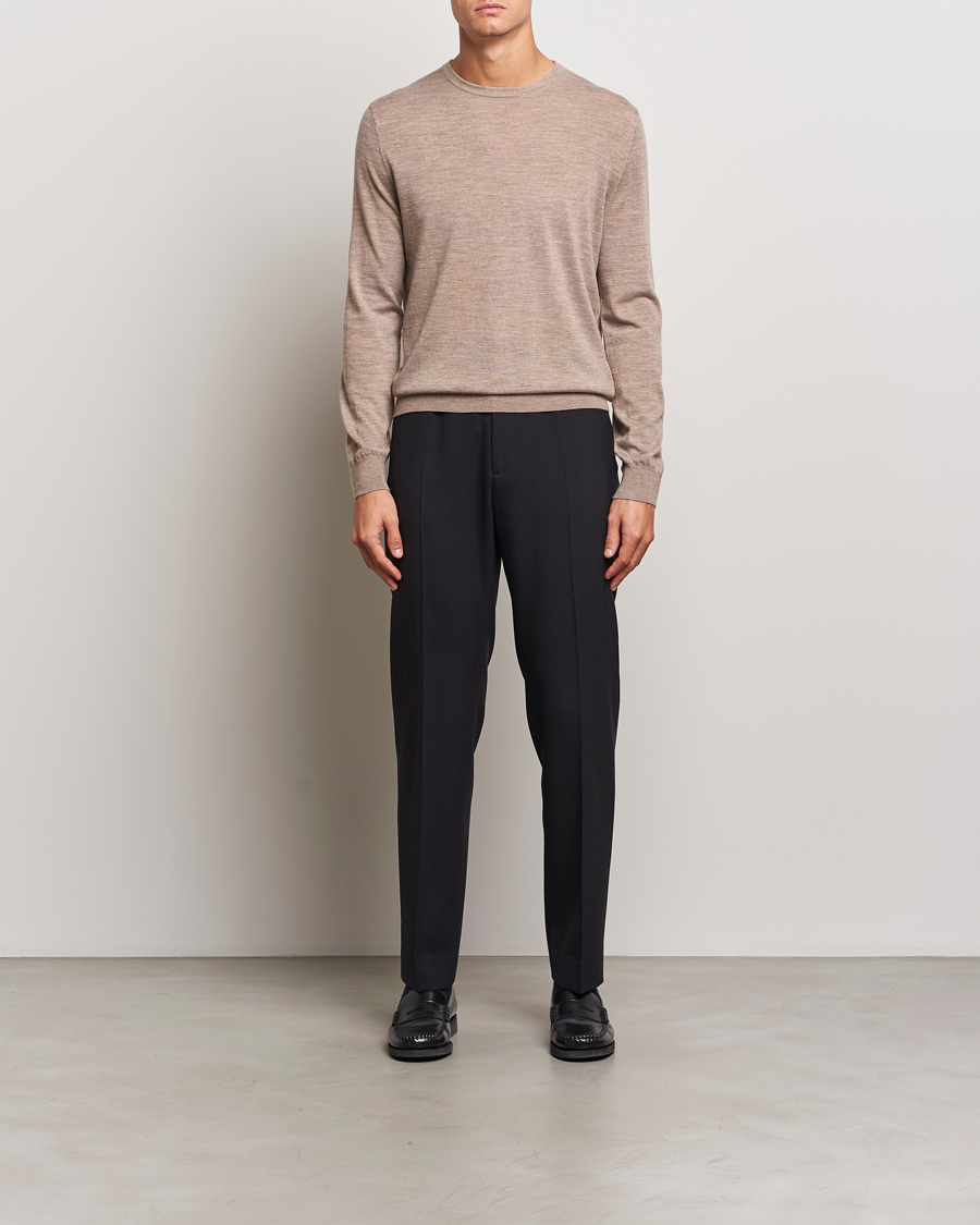 Uomini | Maglieria | Tiger of Sweden | Connor Crew Neck Pullover Beige Melange