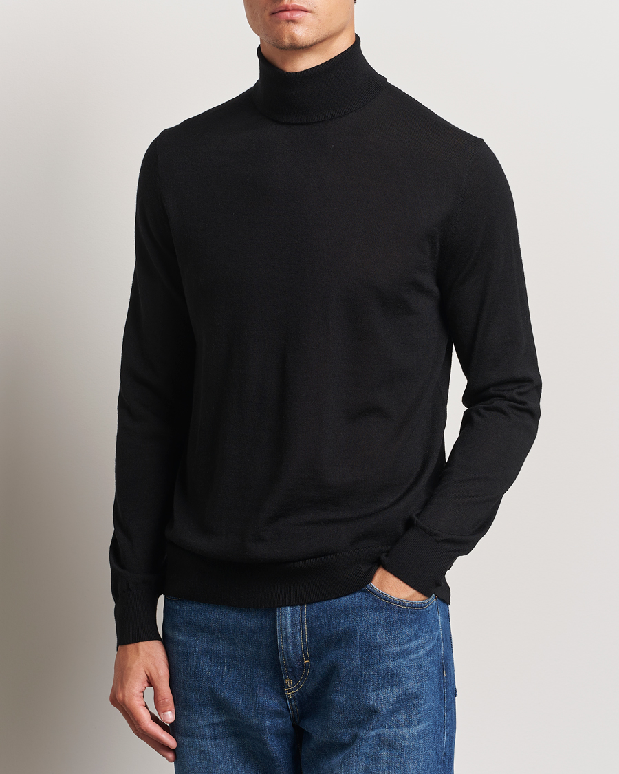 Uomini | Dolcevita | Tiger of Sweden | Nevile Extra Fine Merino Polo Black