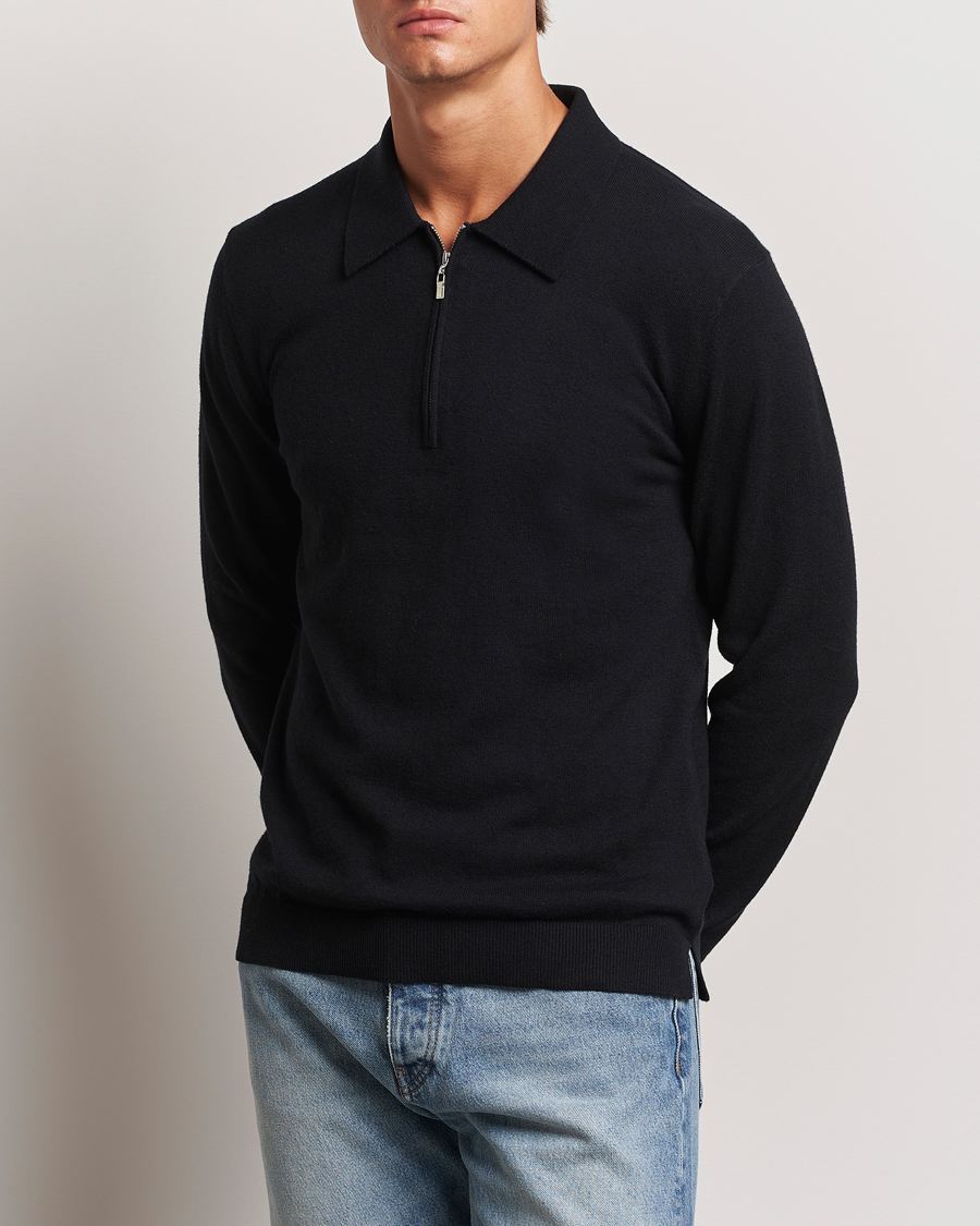 Uomini |  | Tiger of Sweden | Orbit Wool/Cotton Half Zip Black