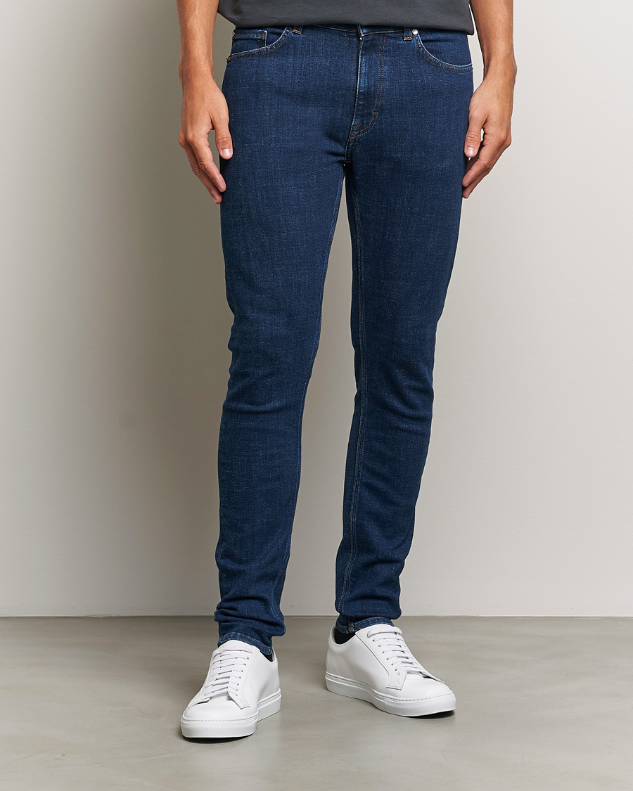 Uomini | Slim fit | Tiger of Sweden | Evolve Stretch Cotton Jeans Medium Blue