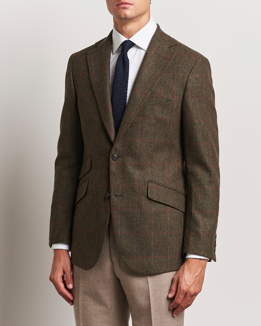 Uomini | Walker Slater | Walker Slater | Edward Lambswool Windowpane Blazer Green