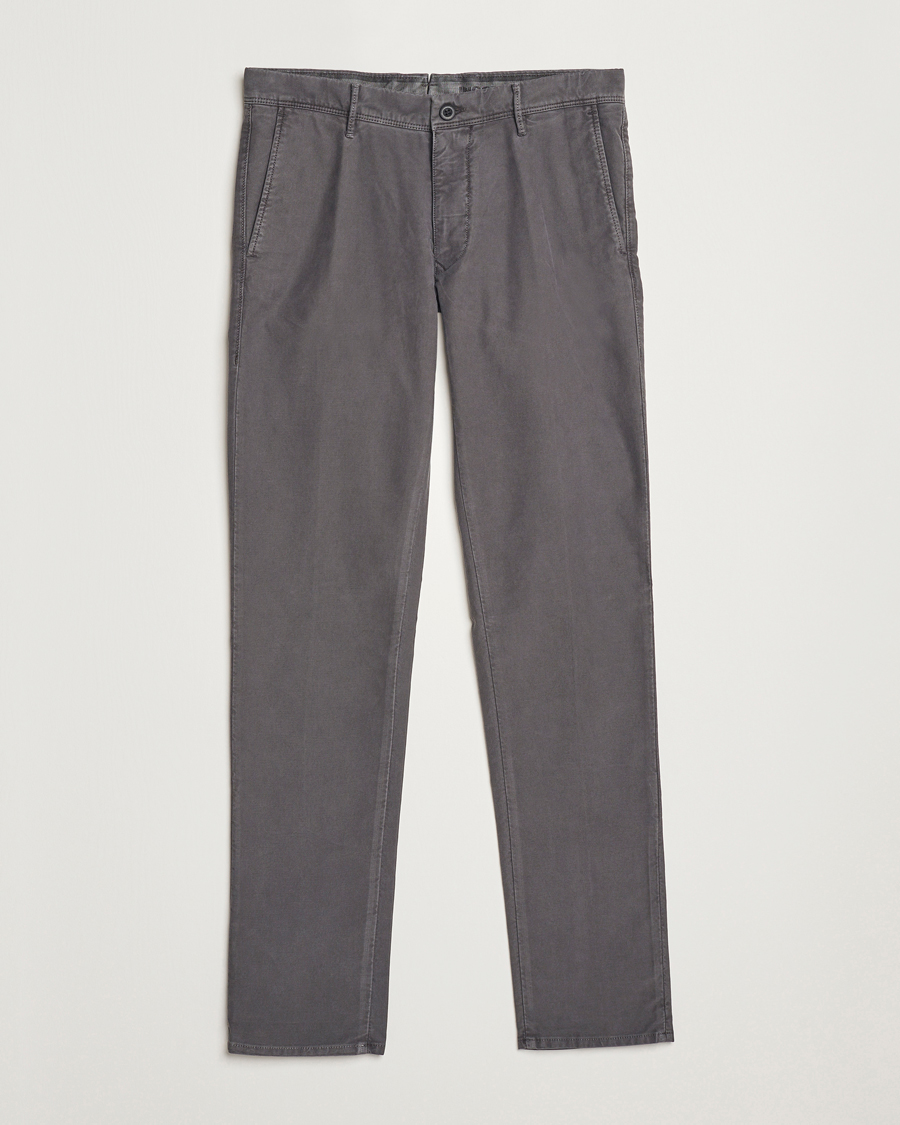 Uomini | Pantaloni | Incotex | Slim Fit Garment Dyed Slacks Dark Grey