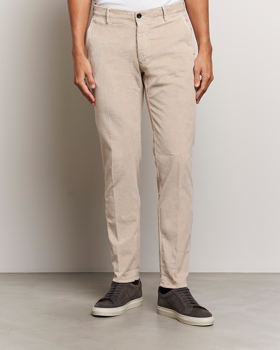 Uomini | Italian Department | Incotex | Slim Fit Leisure Cord Slacks Light Beige