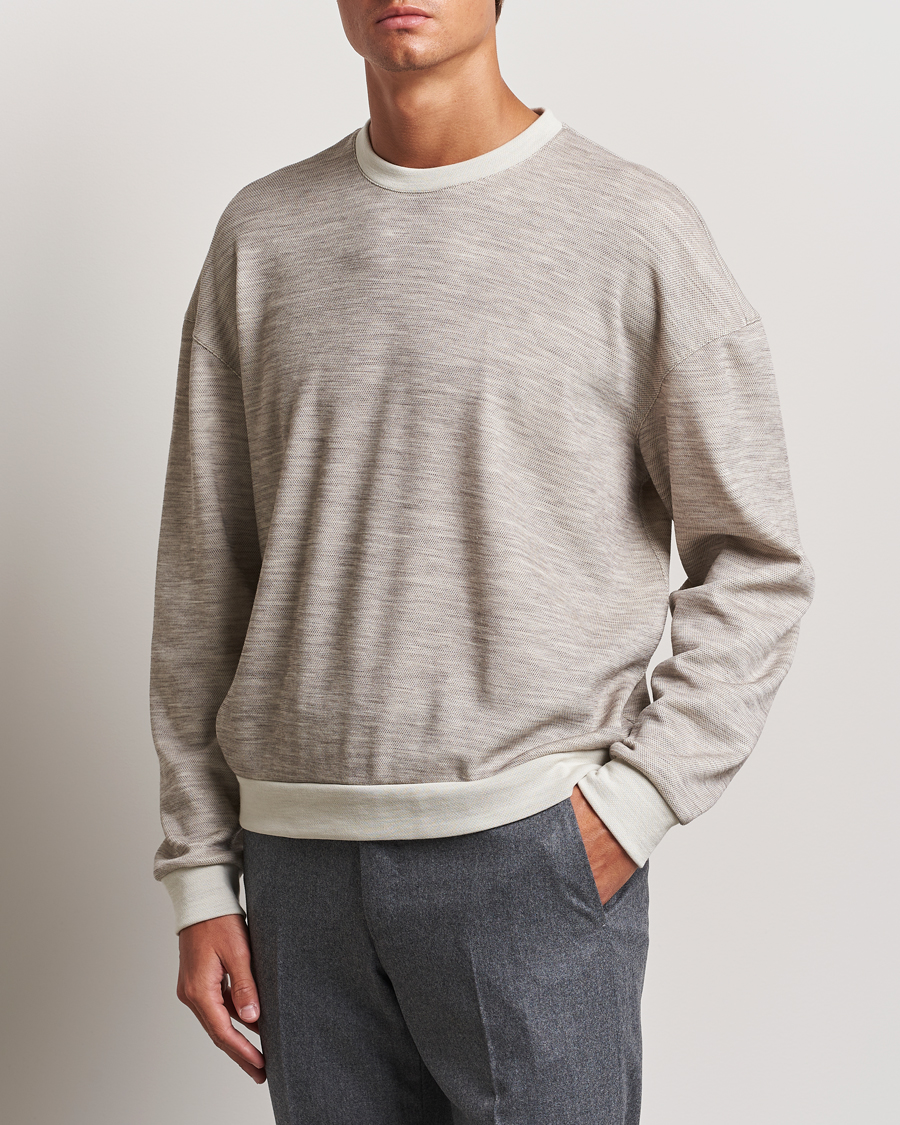 Uomini | Giorgio Armani | Giorgio Armani | Light Wool Crew Neck Light Beige