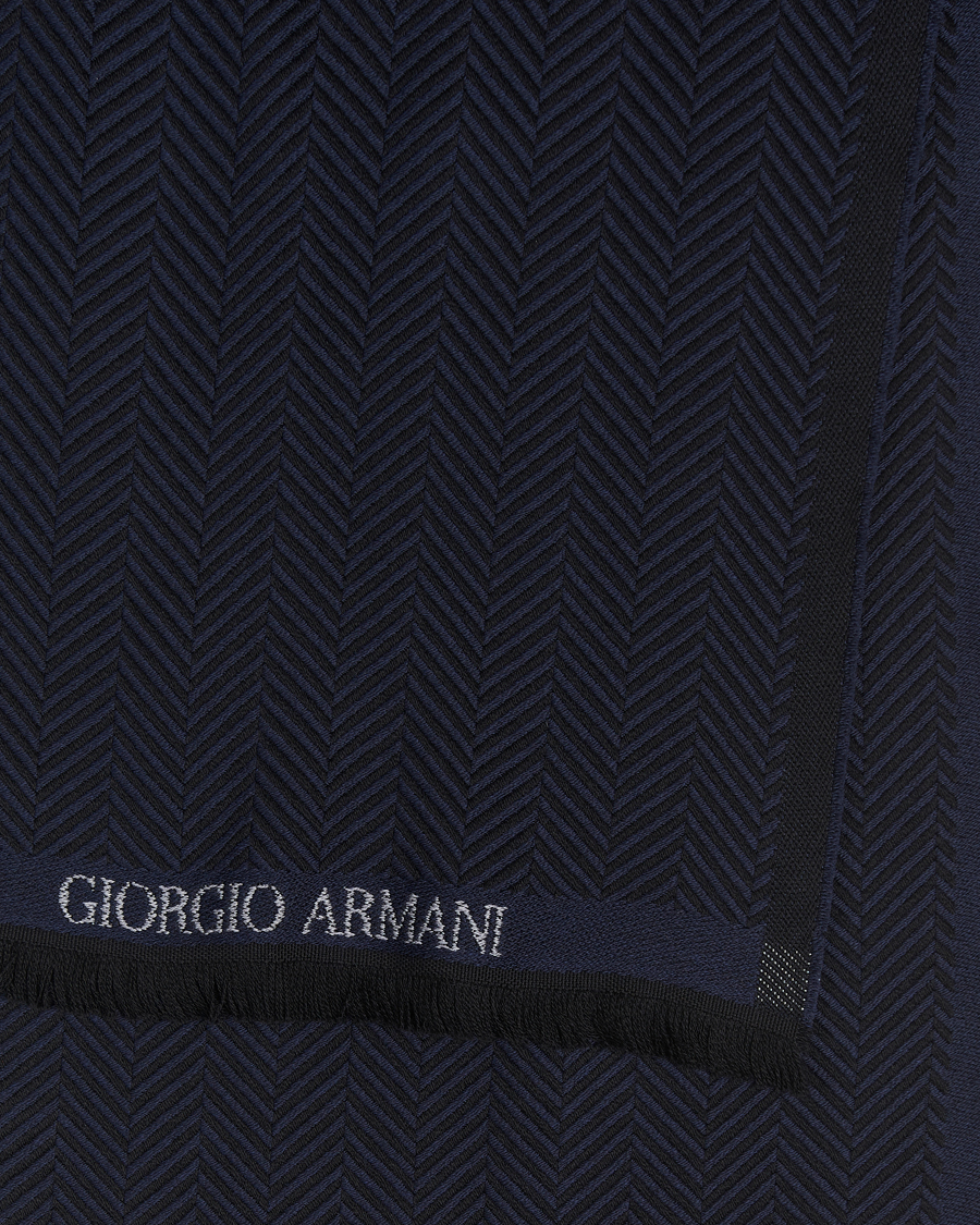 Uomini |  | Giorgio Armani | Wool Chevron Scarf Navy