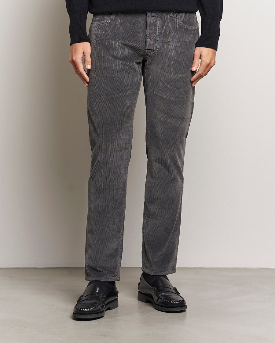 Uomini | Pantaloni | Jacob Cohën | Bard 5-Pocket Medium Corduroy Trousers Grey