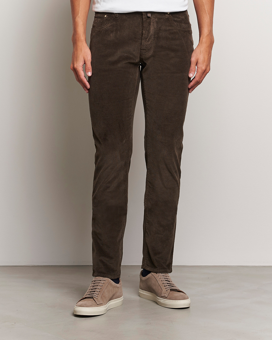 Uomini | Italian Department | Jacob Cohën | Bard 5-Pocket Medium Corduroy Trousers Brown