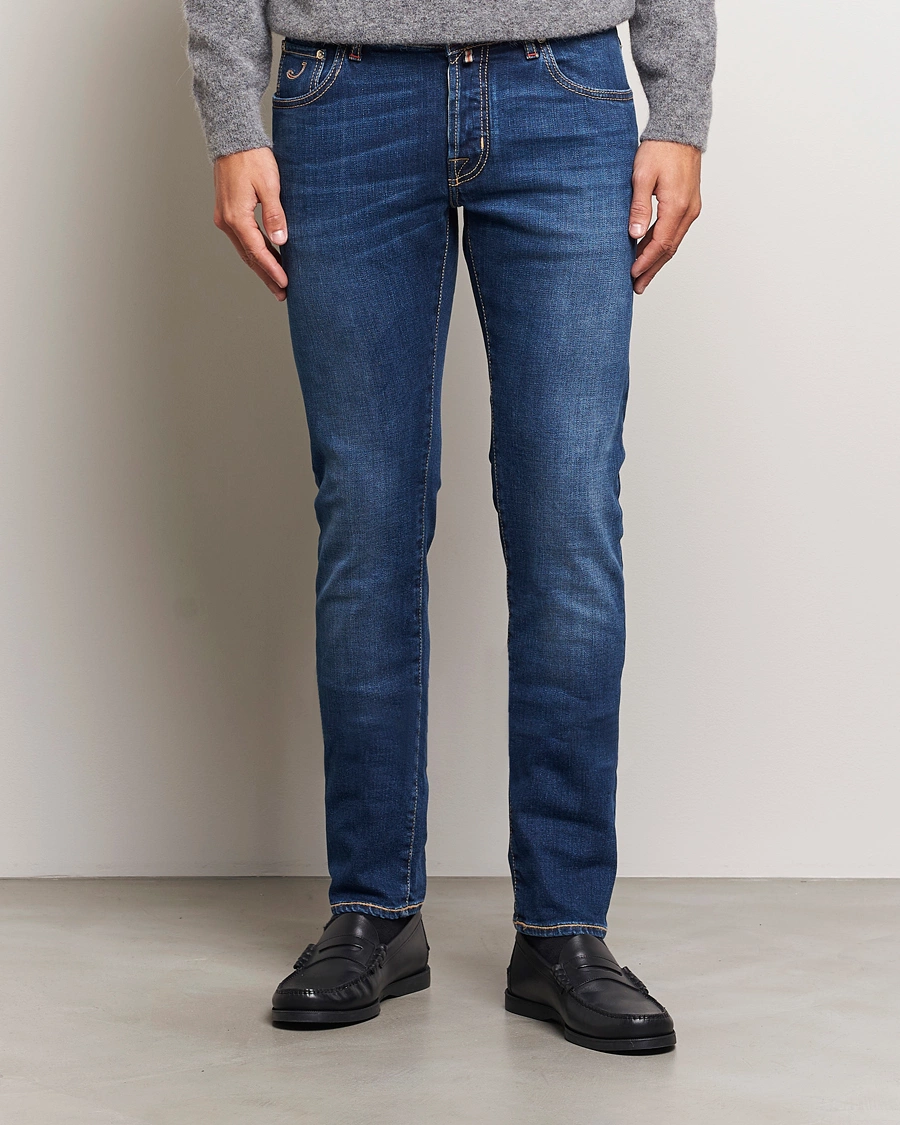 Uomini | Italian Department | Jacob Cohën | Nick Limited Edition Slim Fit Jeans Mid Blue