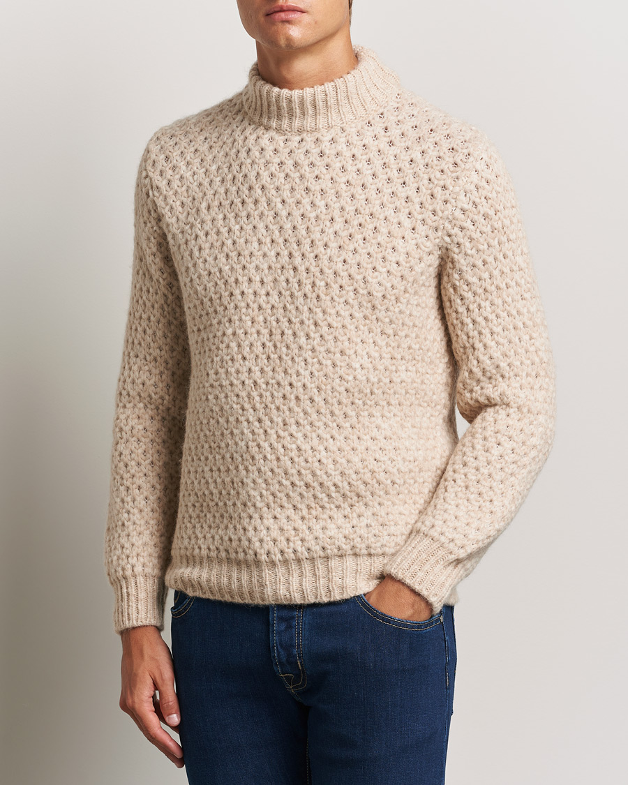 Uomini | Italian Department | Jacob Cohën | Loose Knit Alpaca/Wool Sweater Melange White