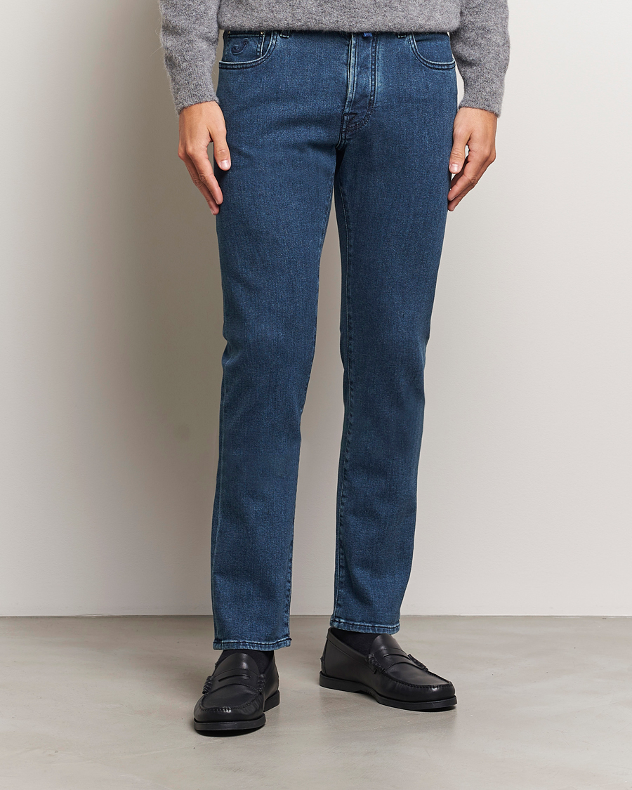 Uomini |  | Jacob Cohën | Bard Slim Fit Denim Cachemire Jeans Mid Blue