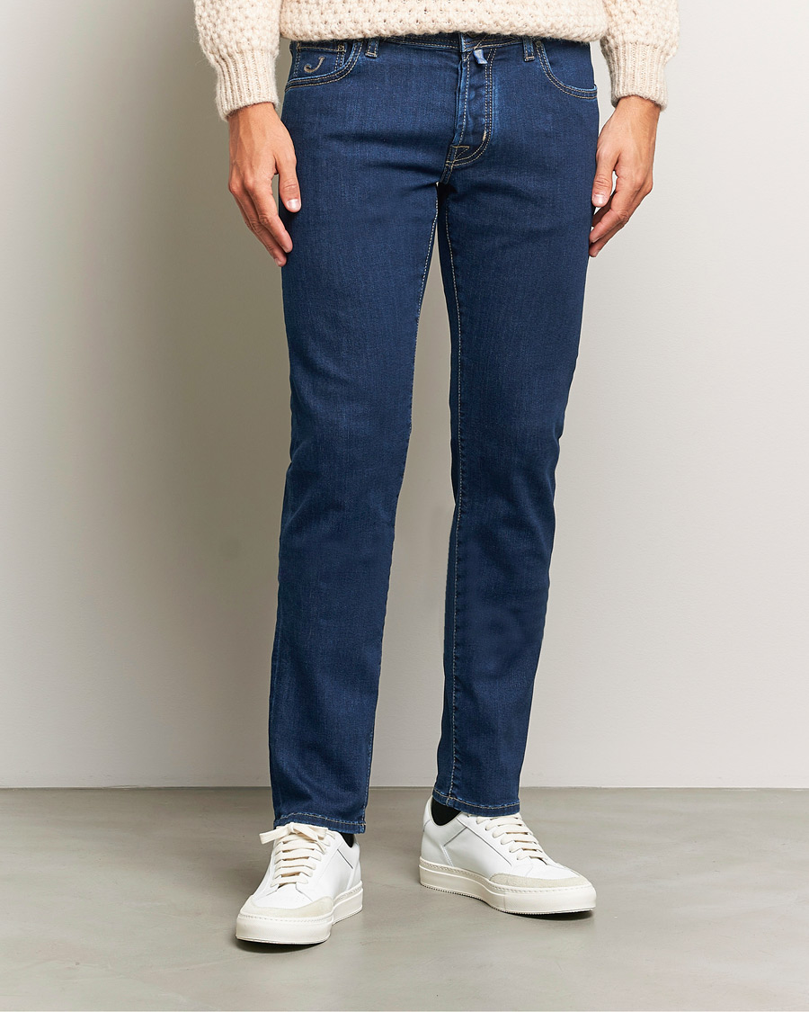 Uomini | Jeans | Jacob Cohën | Nick Slim Fit Streatch Jeans Dark Blue