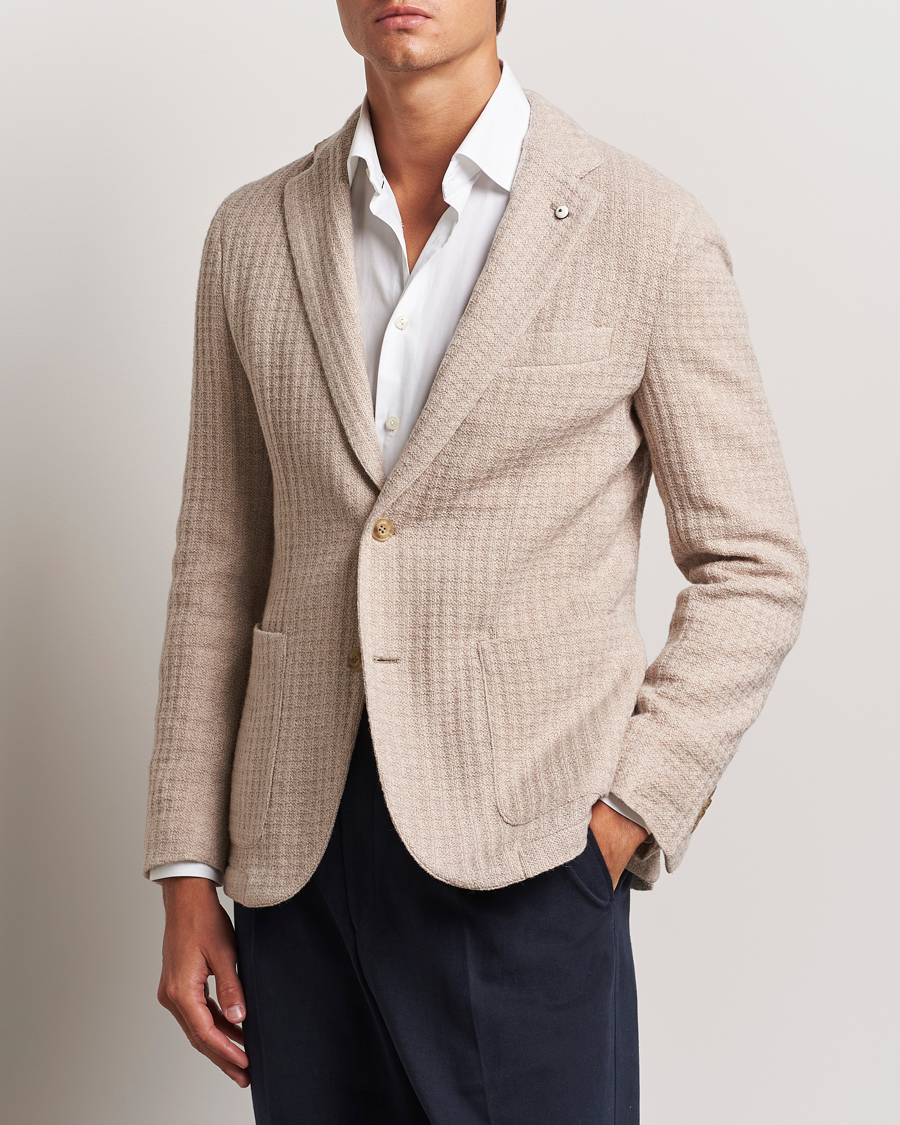 Uomini | Italian Department | L.B.M. 1911 | Knitted Punto Wool Structure Blazer Camel