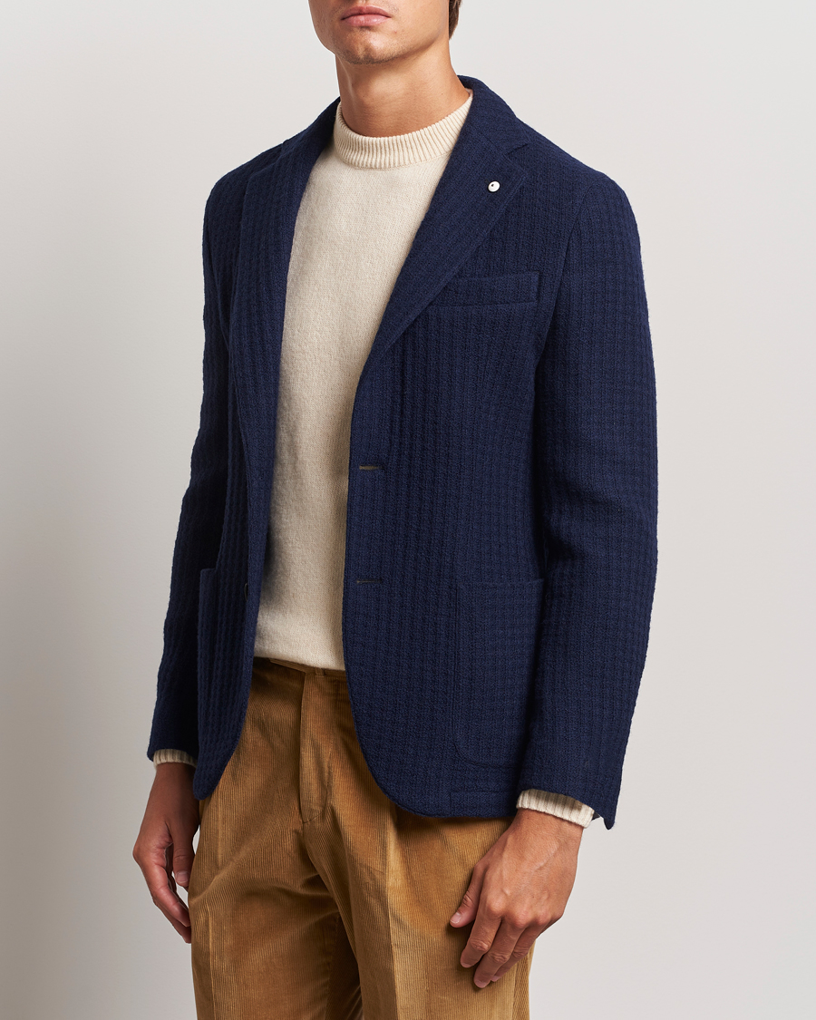 Uomini |  | L.B.M. 1911 | Knitted Punto Wool Structure Blazer Navy