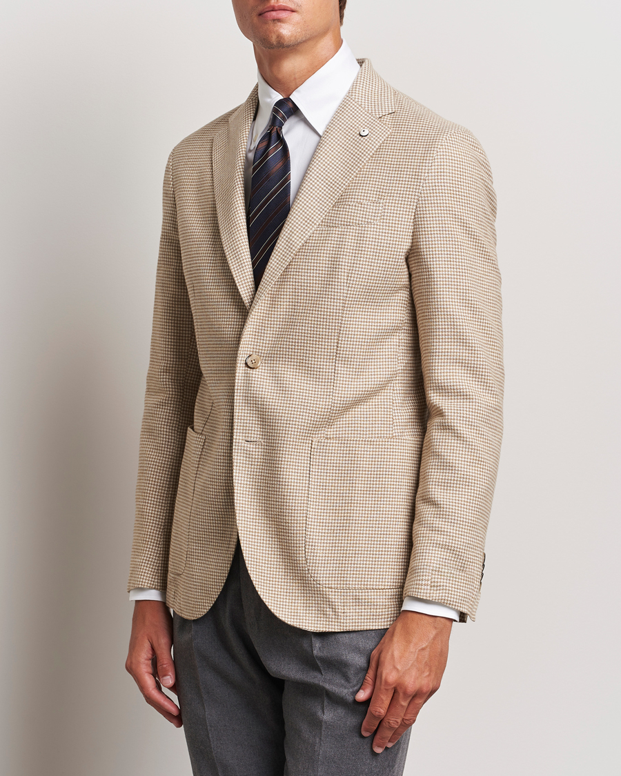 Uomini | Italian Department | L.B.M. 1911 | Jack Regular Houndstooth Blazer Beige