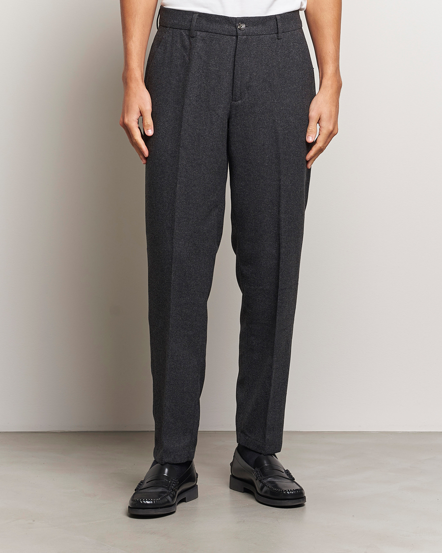 Uomini |  | LES DEUX | Como Reg Wool Pants Charcoal Melange