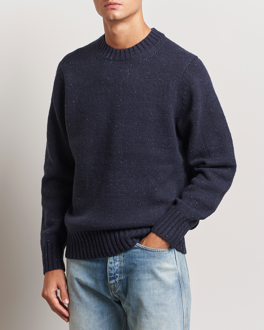 Uomini | LES DEUX | LES DEUX | Gary Fleck Wool Roundneck Dark Navy