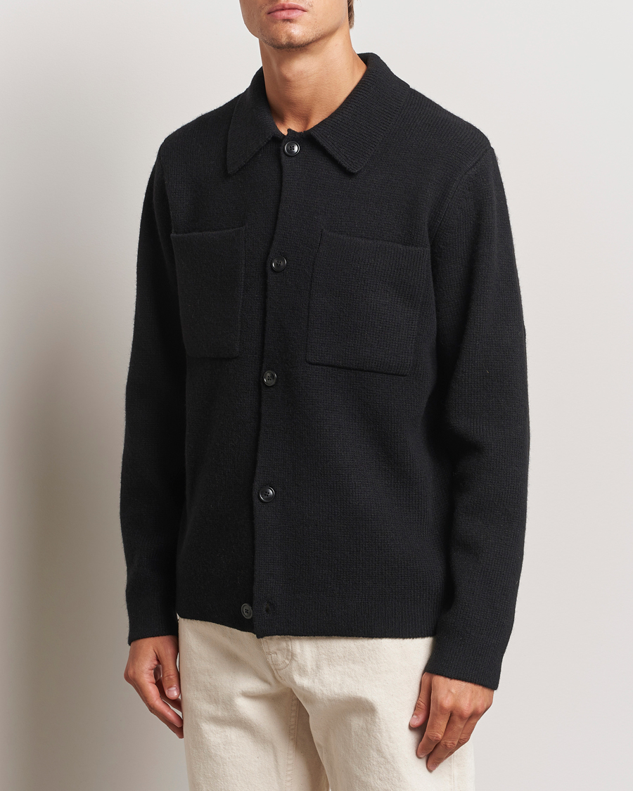 Uomini | Cardigan | LES DEUX | Fischer Milano Overshirt Black