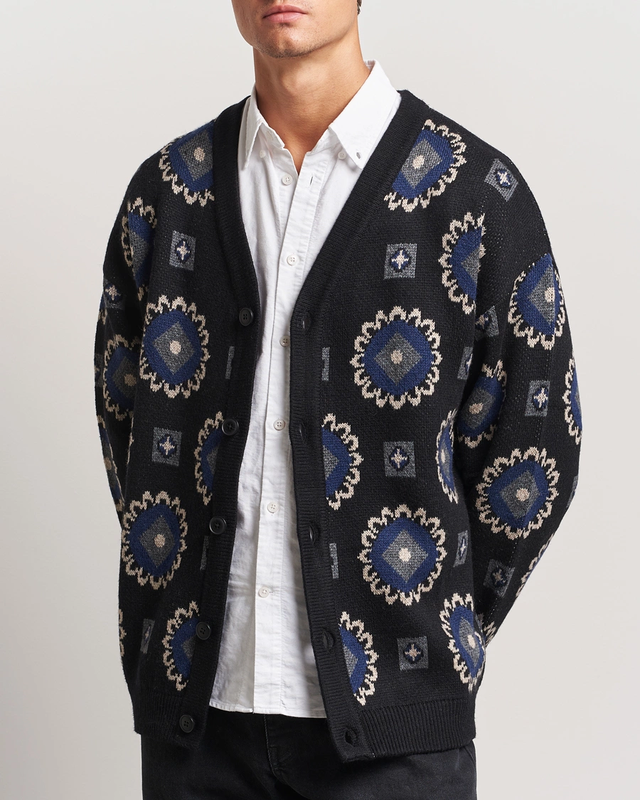 Uomini |  | LES DEUX | Aro Paisley Cardigan Black/Blueprint