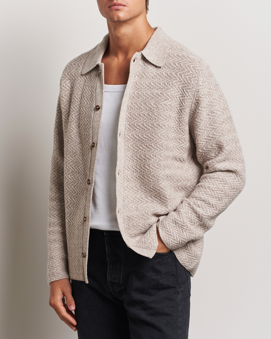 Uomini | LES DEUX | LES DEUX | Finnegan Knit Shirt Oatmeal Melange