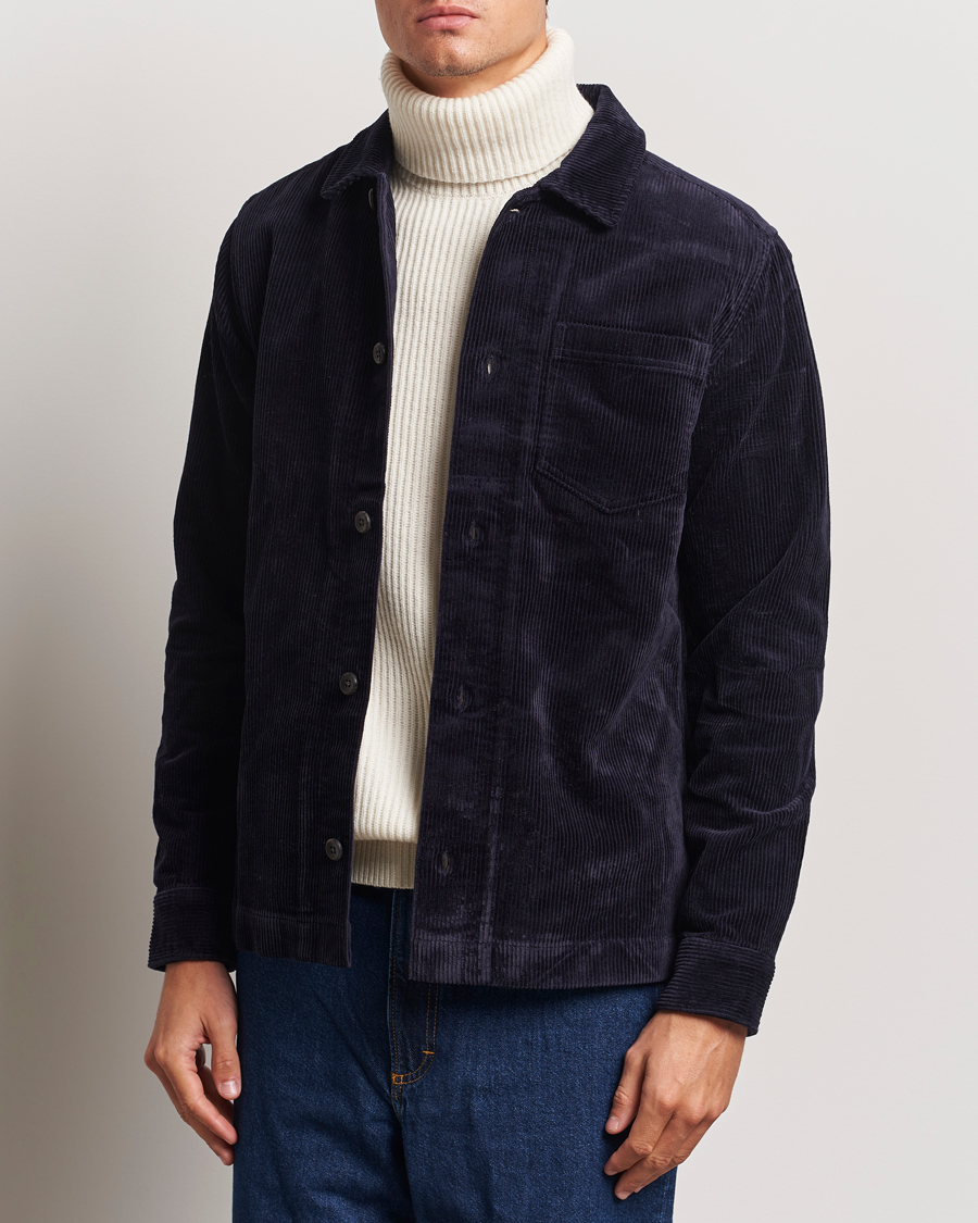 Uomini |  | LES DEUX | Layton Corduroy Overshirt Dark Navy