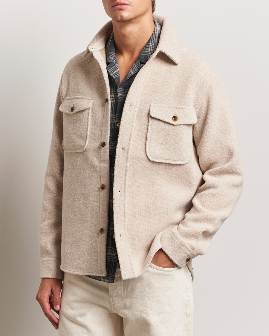 Uomini | Overshirts | LES DEUX | Lennon Boucle Overshirt Ivory