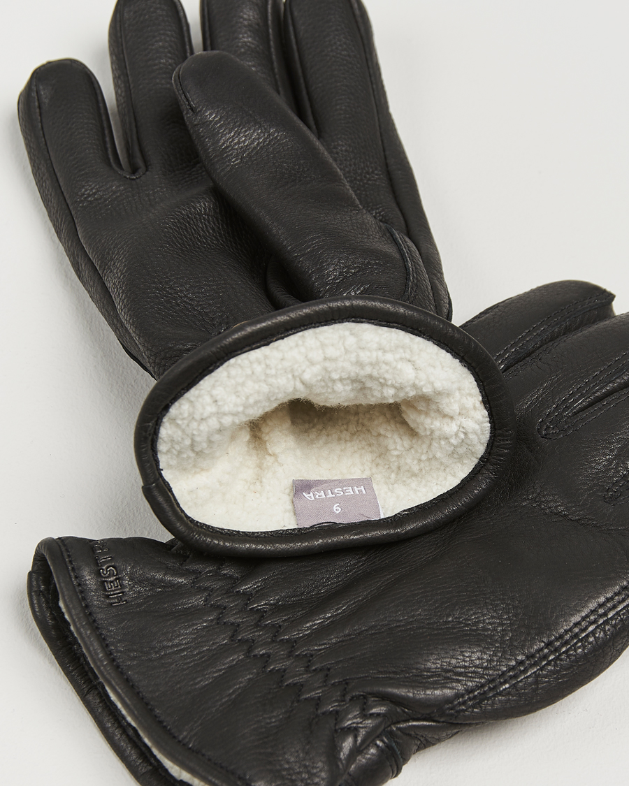 Uomini |  | Hestra | Burensvik Deerskin Wool Pile Glove Black