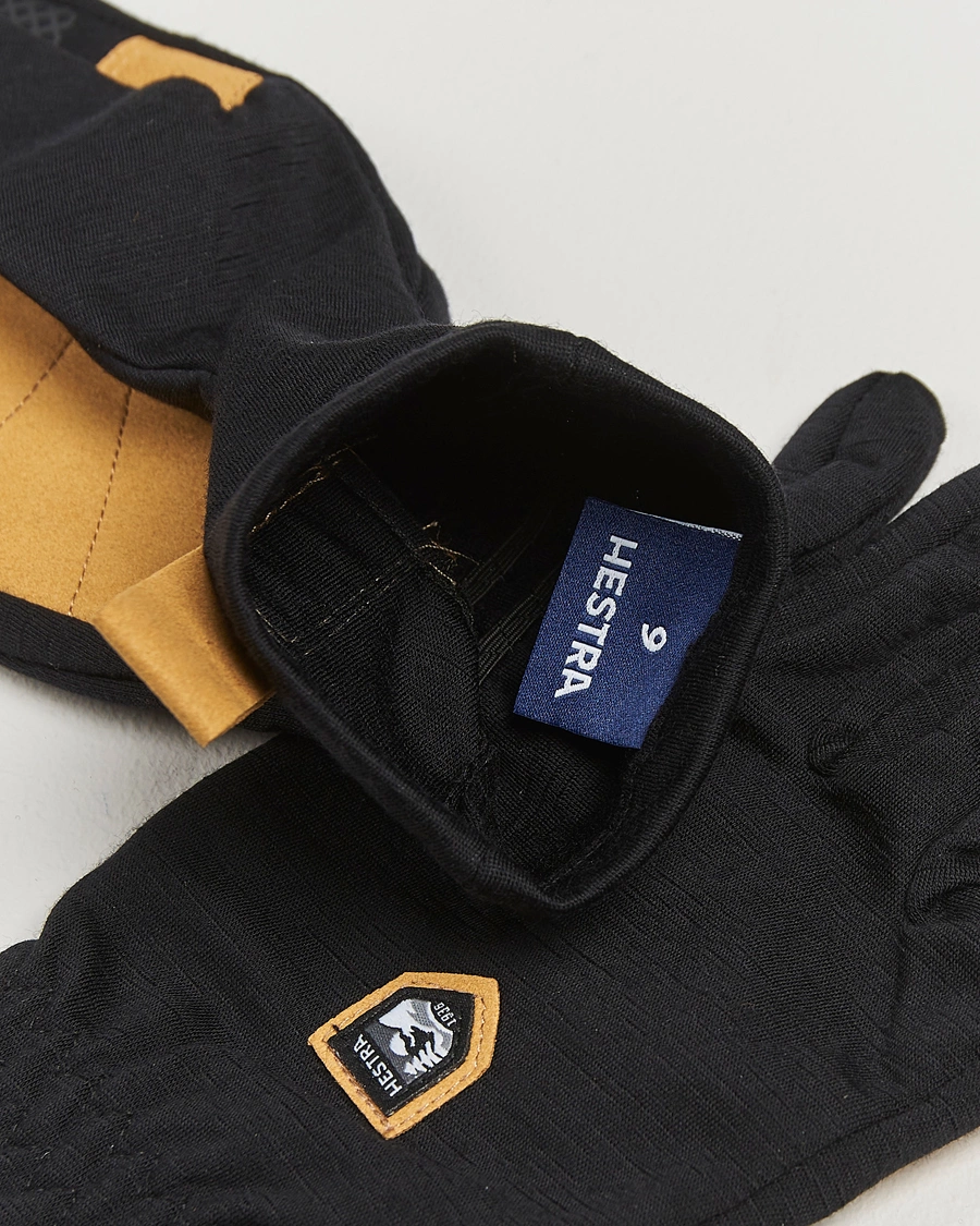 Uomini |  | Hestra | Merino Windwool Liner Glove Black