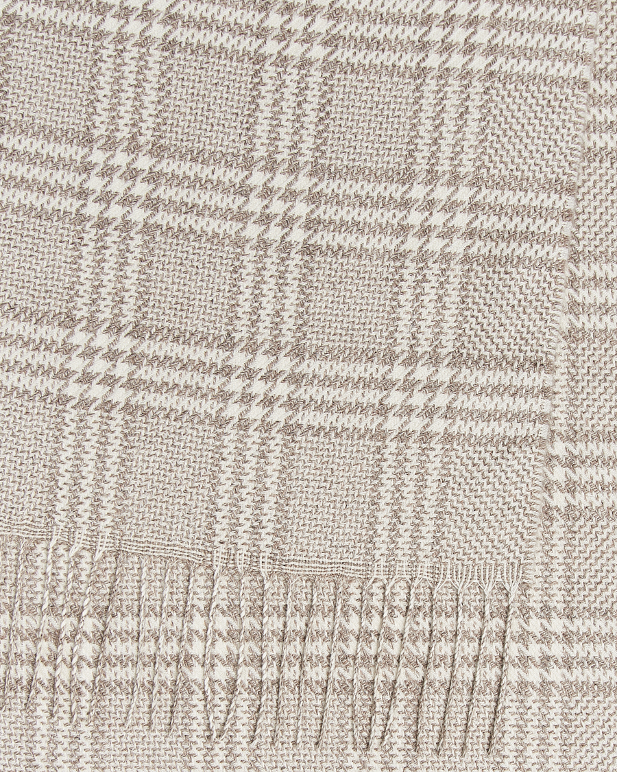 Uomini |  | Piacenza Cashmere | Cashmere/Silk Houndstooth Scarf Light Beige