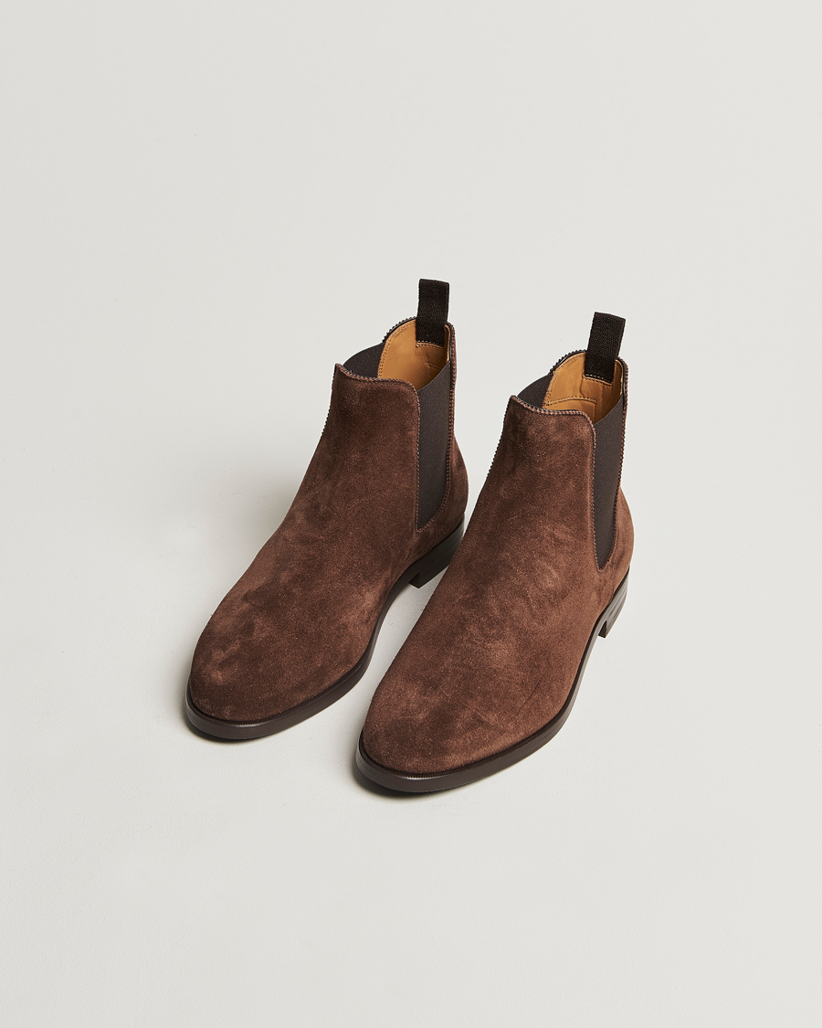 Uomini | Scarpe | Ralph Lauren Purple Label | Chelsea Boots Dark Brown Suede