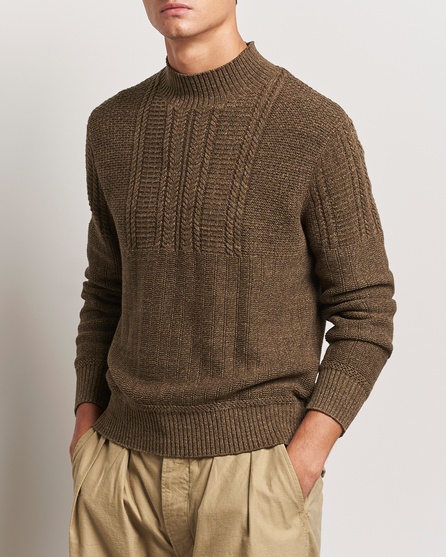 Uomini | Abbigliamento | RRL | Mock Neck Pullover Olive Heather