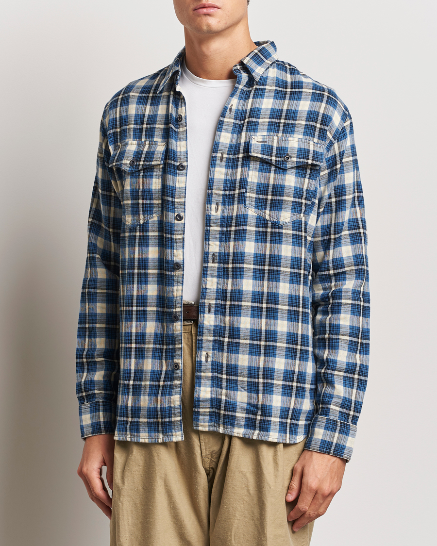 Uomini |  | RRL | Herc Flannel Shirt Blue Check