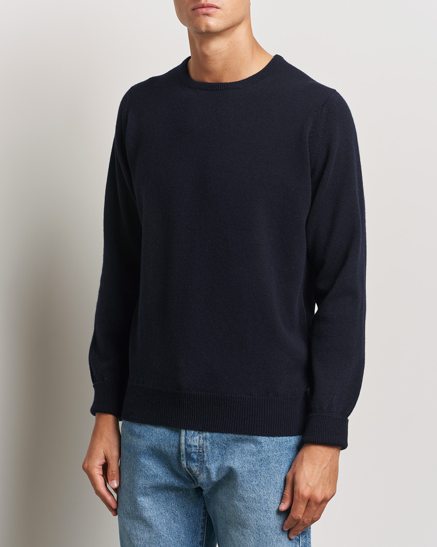 Uomini |  | William Lockie | Rob Lambswool Crewneck Navy