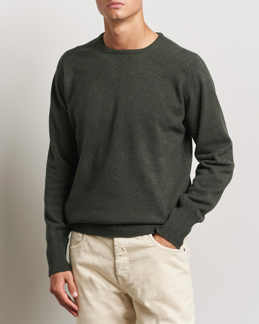 Uomini | Maglie a girocollo | William Lockie | Rob Lambswool Crewneck Seaweed