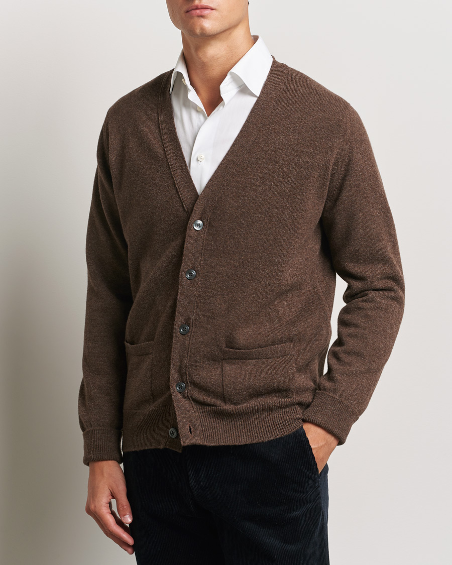 Uomini | Novita' | William Lockie | Rob Lambswool Cardigan Mocha