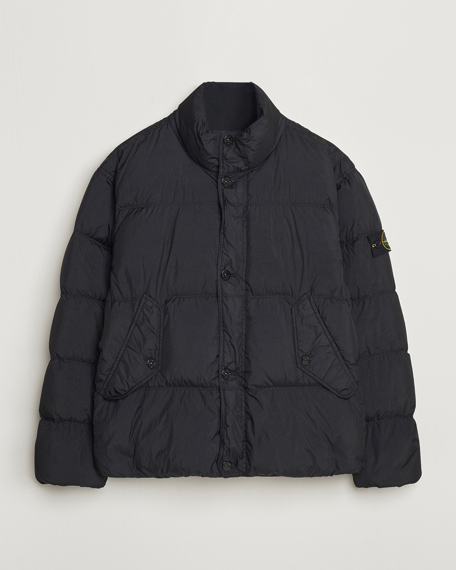 Uomini | Giacche | Stone Island | Garment Dyed Recycled Nylon Down Jacket Black