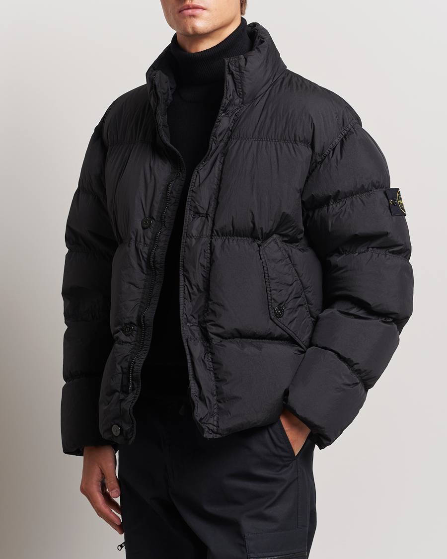 Uomini | Giacche contemporanee | Stone Island | Garment Dyed Recycled Nylon Down Jacket Black