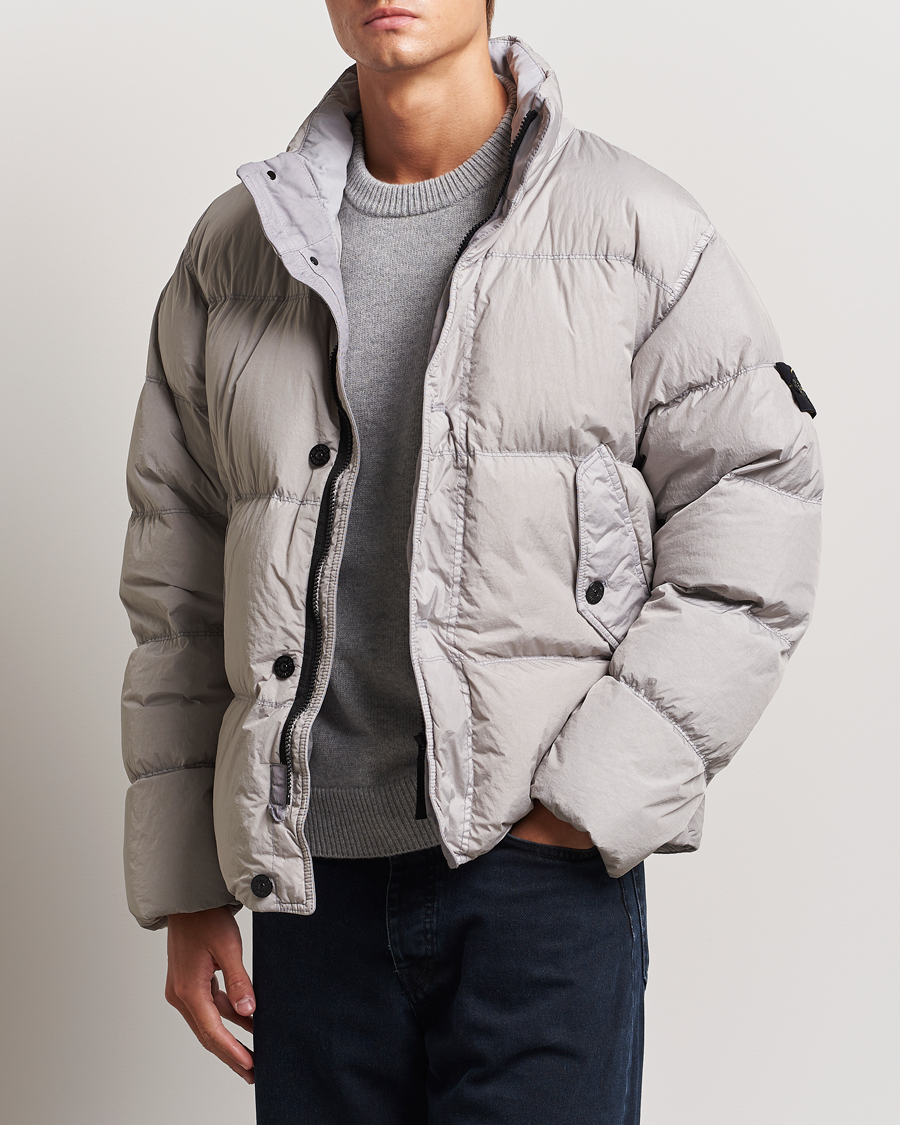 Uomini | Giacche | Stone Island | Garment Dyed Recycled Nylon Down Jacket Grey