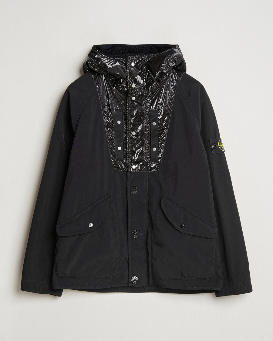 Uomini | Giacche | Stone Island | Opaque Nylon Twill Garment Dyed Jacket Black