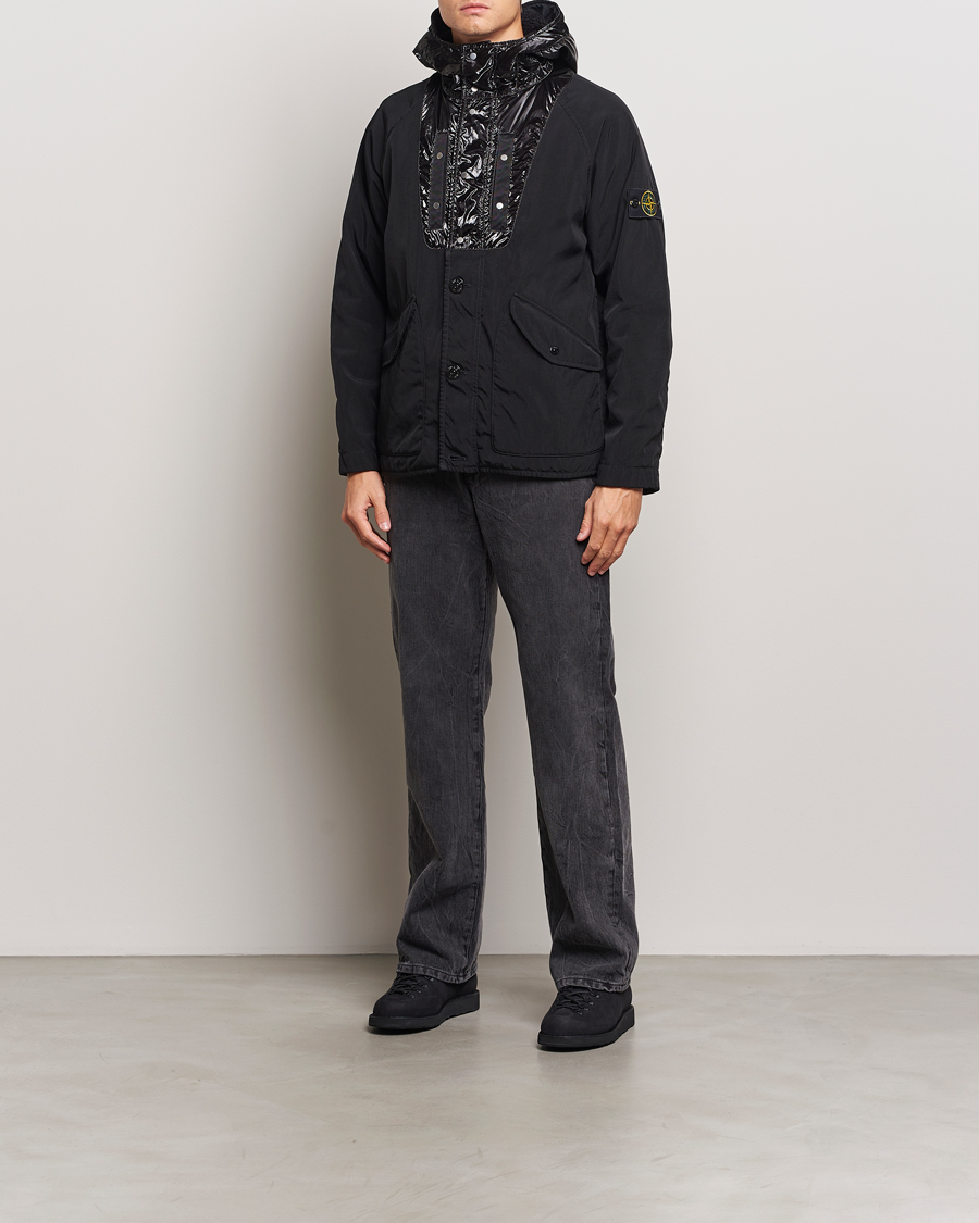 Uomini | Giacche | Stone Island | Opaque Nylon Twill Garment Dyed Jacket Black