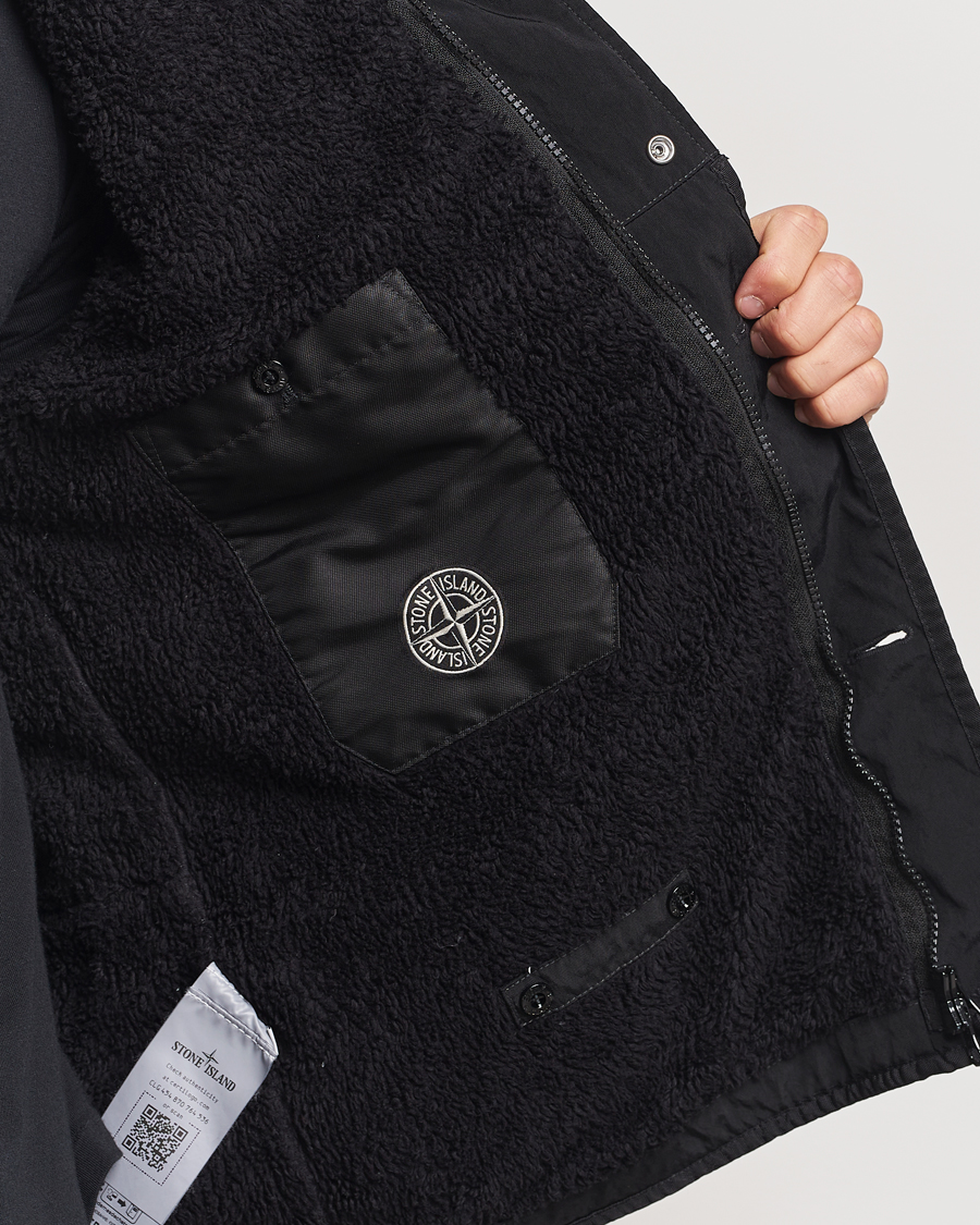 Uomini | Giacche | Stone Island | Opaque Nylon Twill Garment Dyed Jacket Black