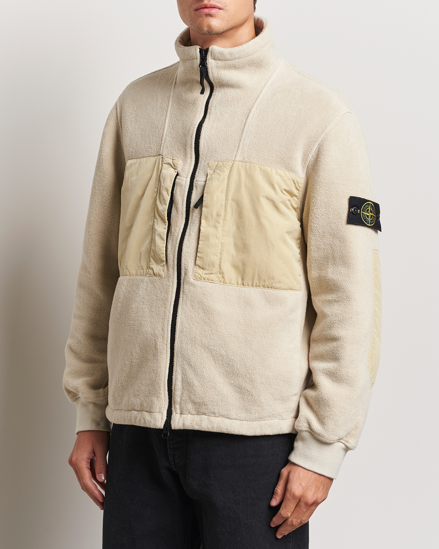 Uomini |  | Stone Island | Nylon Cotton Fleece Jacket Plaster