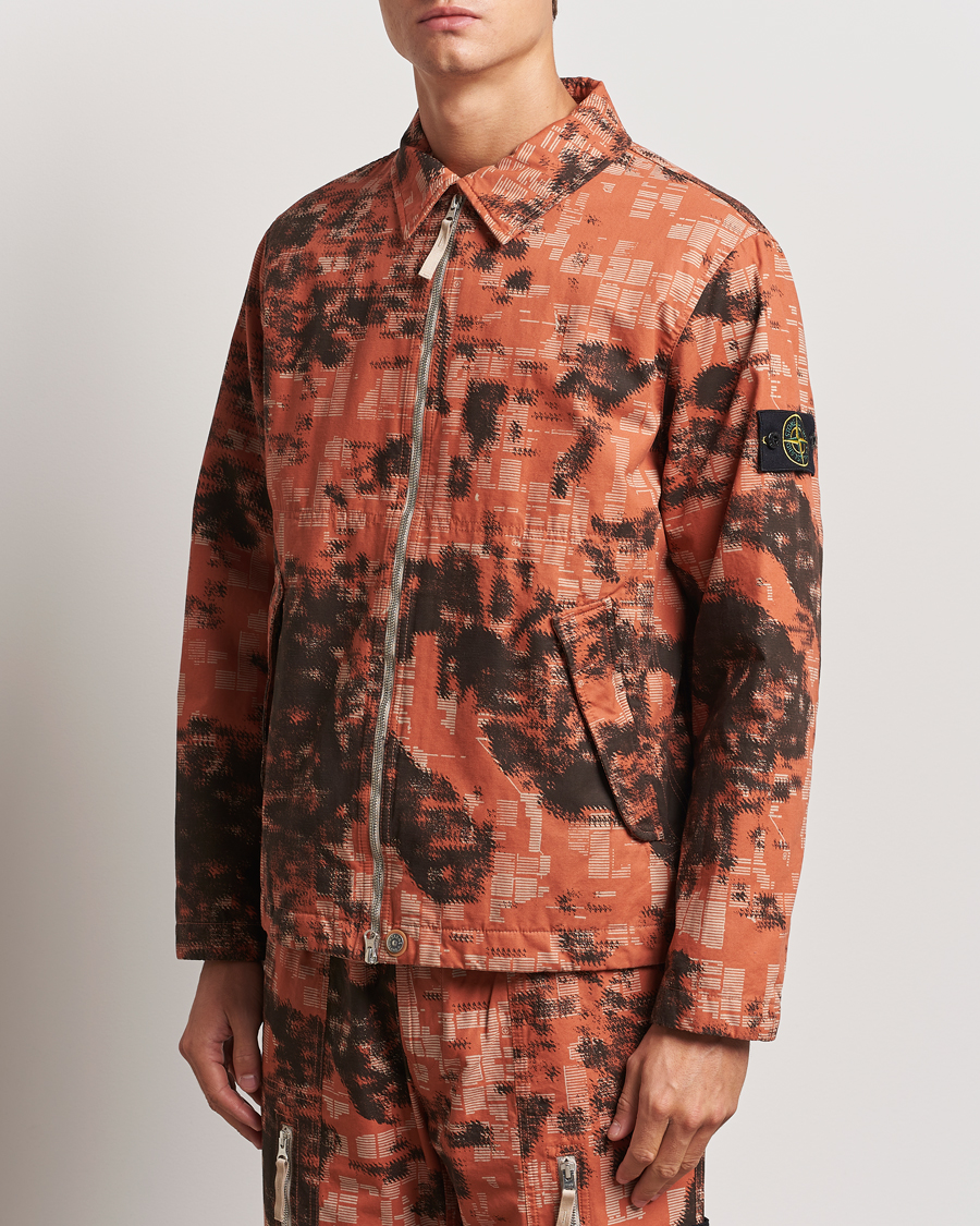 Uomini | Giacche | Stone Island | David Light TC Garment Dyed Camo Jacket Orange