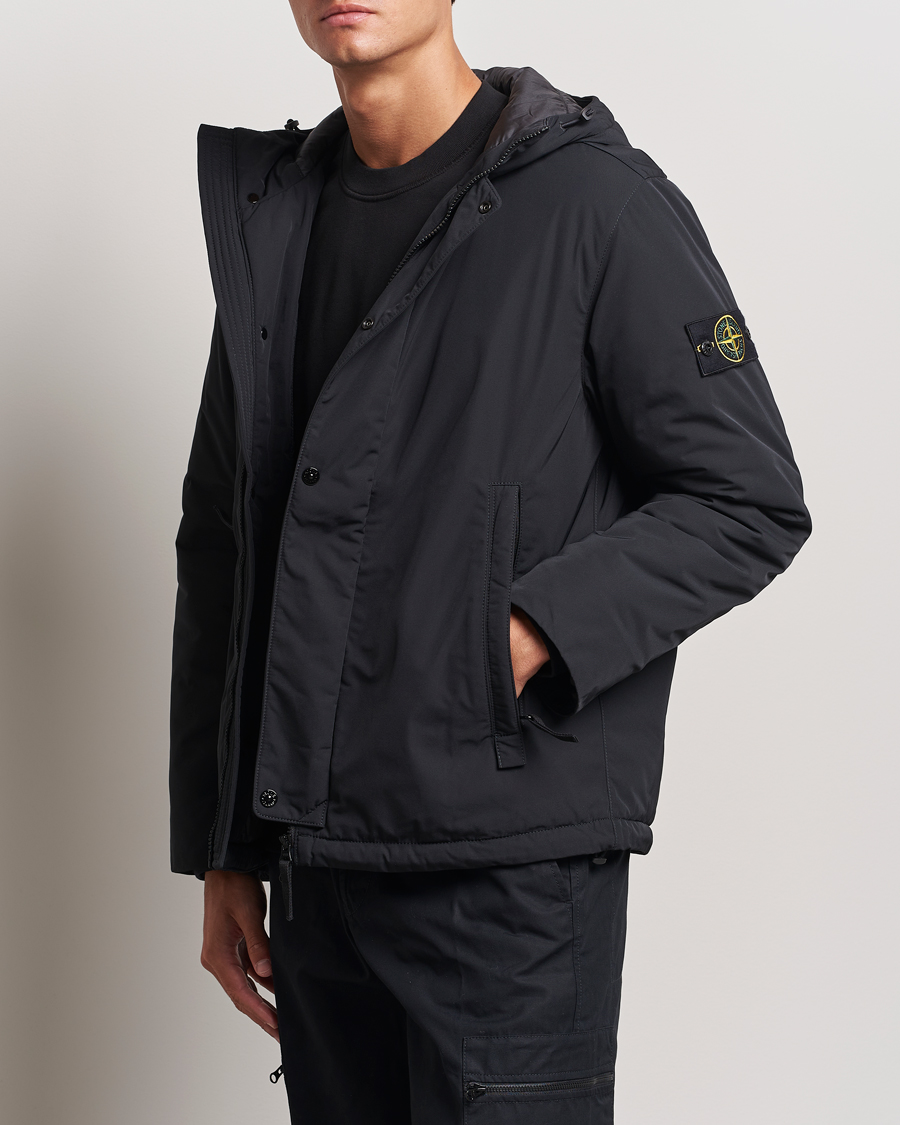 Uomini |  | Stone Island | Micro Twill Hooded Jacket Black