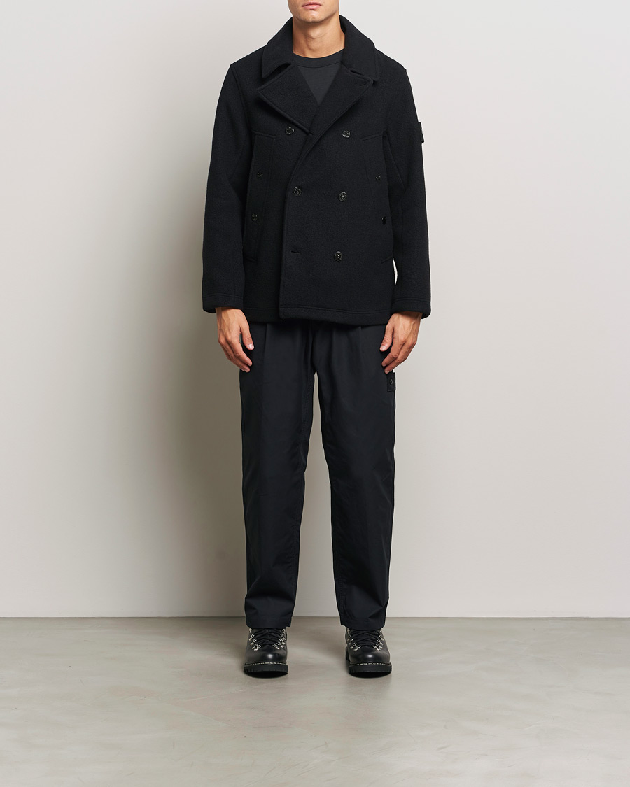 Uomini | Giacche | Stone Island | Ghost Wool/Cashmere Peacoat Black