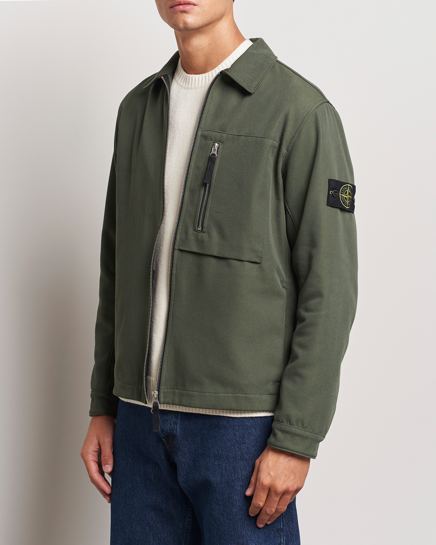 Uomini | Giacche primaverili | Stone Island | Cotton Nylon Zip Overshirt Musk