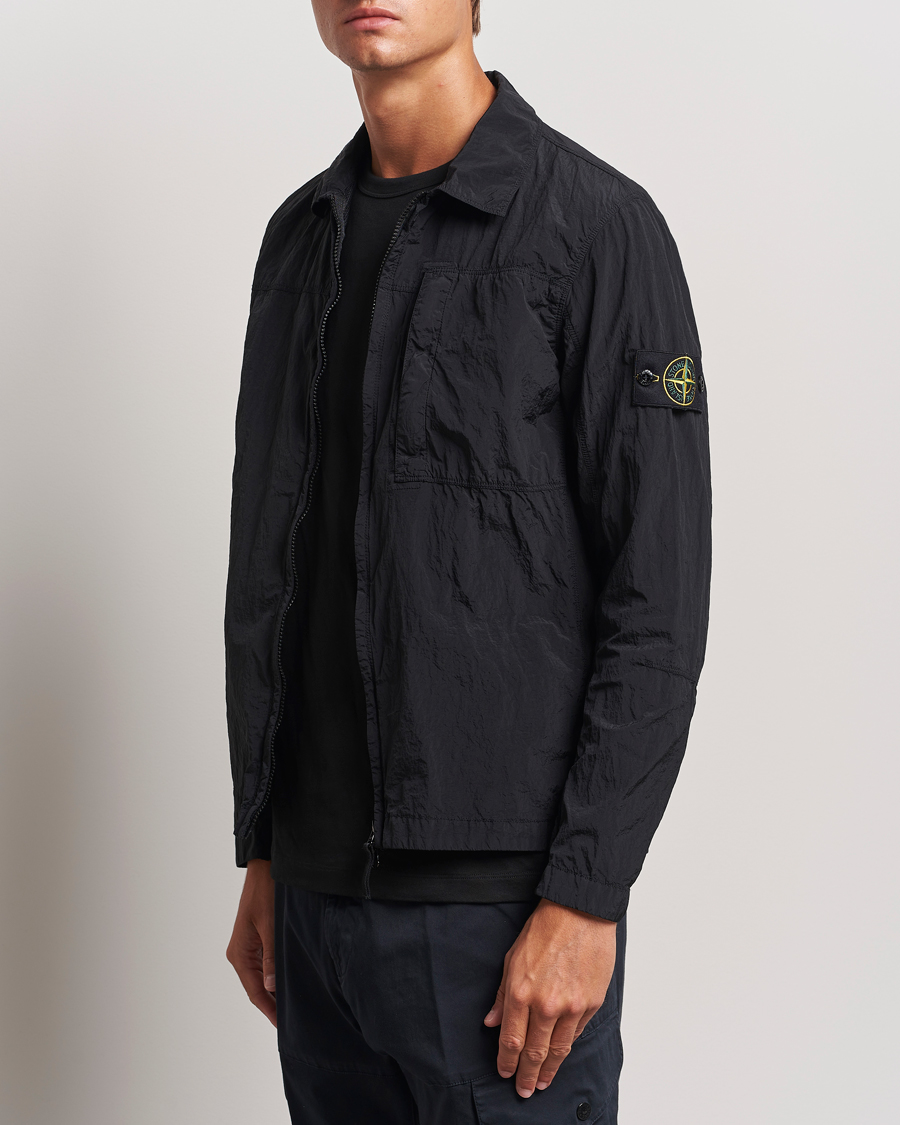 Uomini | Overshirts | Stone Island | Nylon Metal Zip Overshirt Black